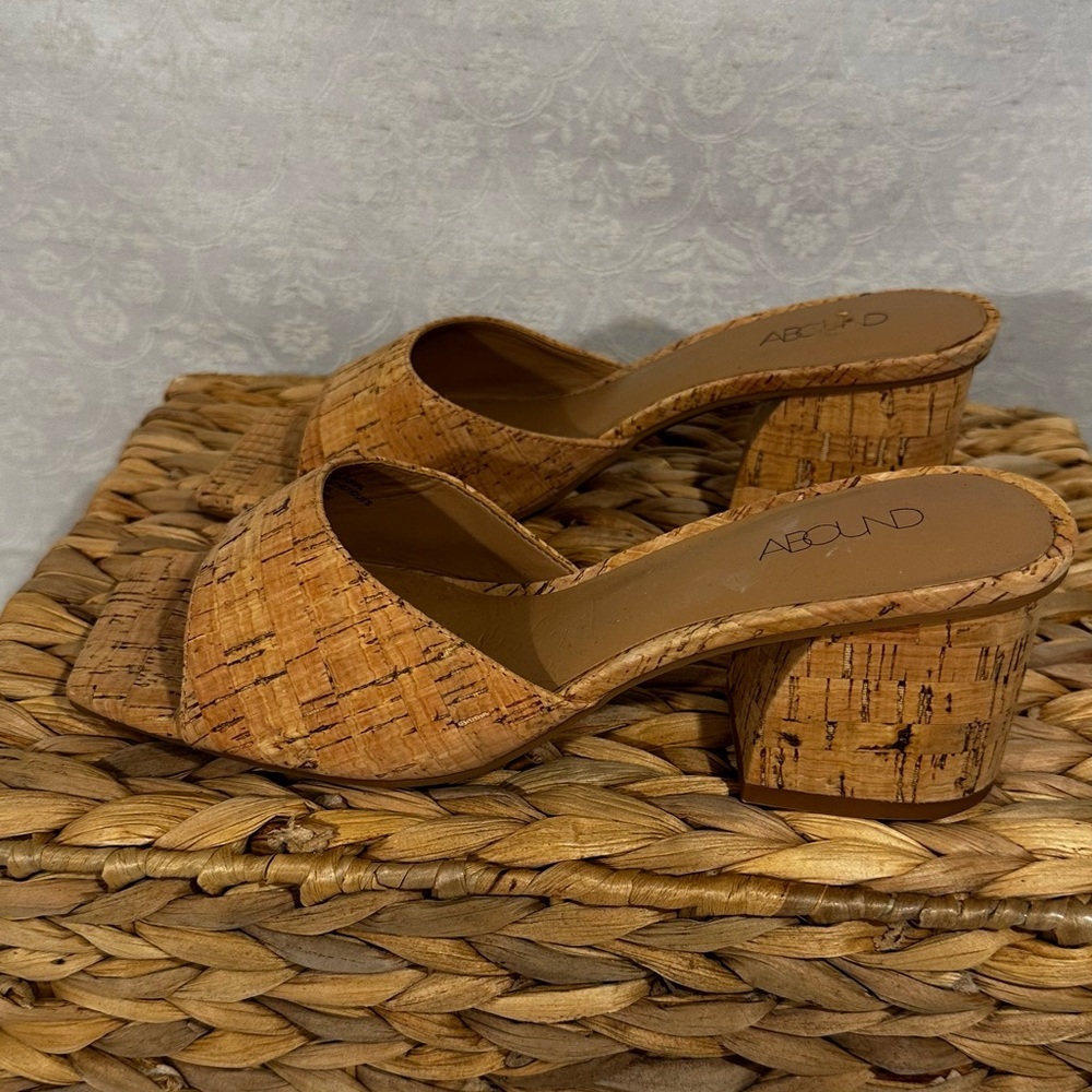 Abound Cork Block Heel Mules Sandals Women’s Size 6.5 - Picture 3 of 6
